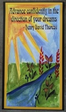 Advance confidently Henry David Thoreau banner - Heartful Art by Raphaella Vaisseau